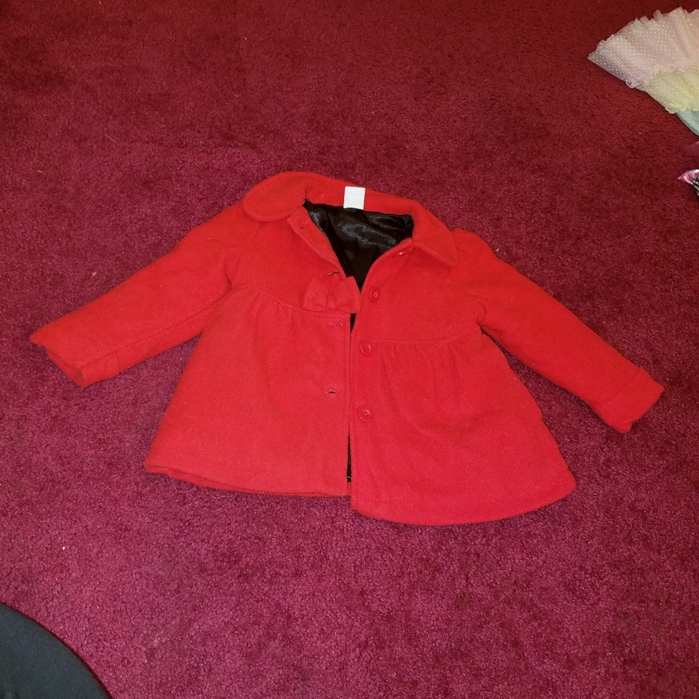 Girls Red Peacoat